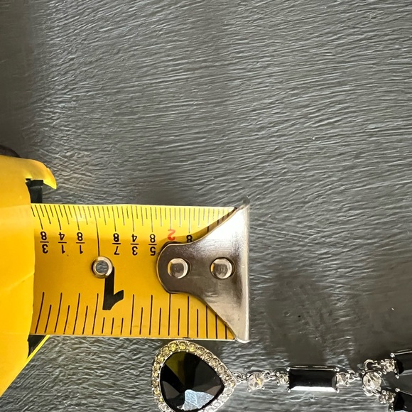 Black, cubic zirconia and silver statement necklace - Picture 6 of 6